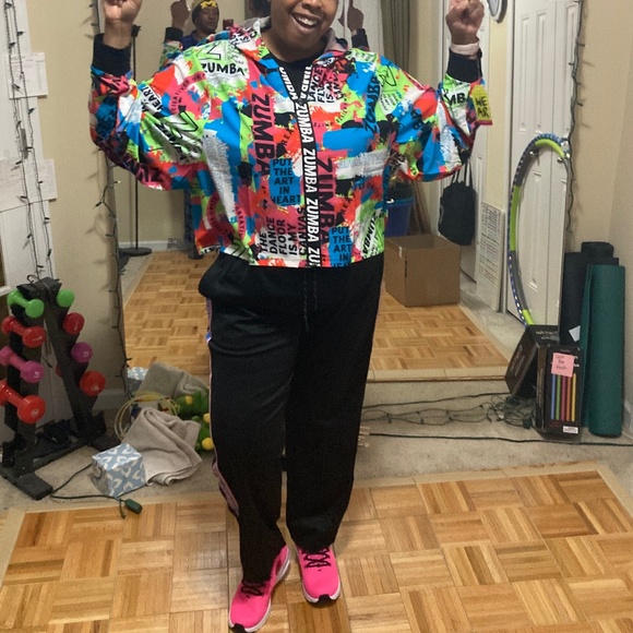 NWT Zumba Zip-Up Crop Jacket, Free to Create Collection, XXL - Picture 8 of 10